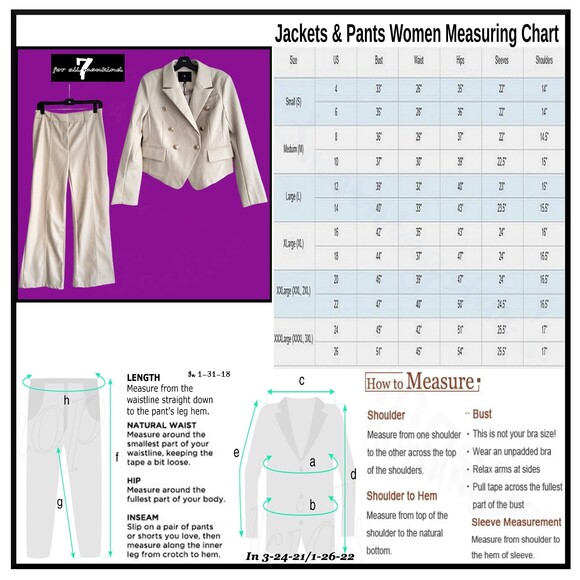 7 For All Mankind NEW Old Money Double Breasted Faux Leather 2-Piece Pantsuit M - Picture 12 of 12